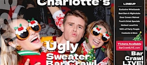2025 Official Ugly Sweater Bar Crawl Charlotte by Bar Crawl LIVE