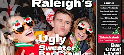2025 Official Ugly Sweater Bar Crawl Raleigh by Bar Crawl LIVE