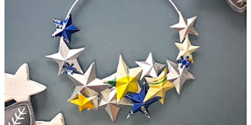 Upcycled Metal Mini Star Wreaths