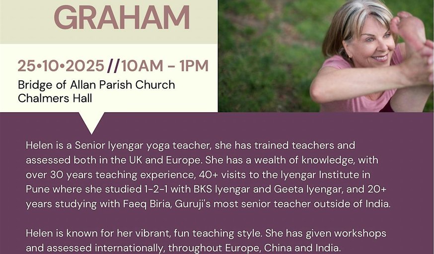 Iyengar Yoga Workshop with Helen Graham