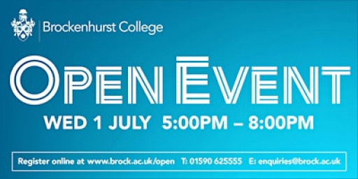 Brockenhurst College Open Event (Wednesday 1 July 2026, 5:00pm - 8:00pm)