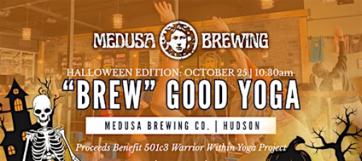 Halloween Brew Good Yoga with Medusa
