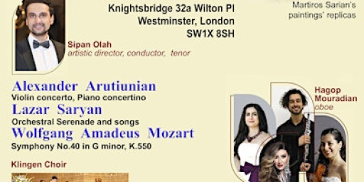 Arutiunian, Saryan, Mozart concert and exhibition