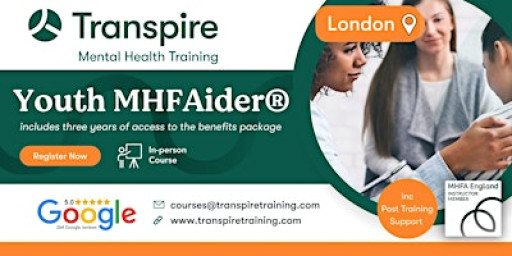 2-Day Youth Mental Health First Aid Course (MHFAider®) - London