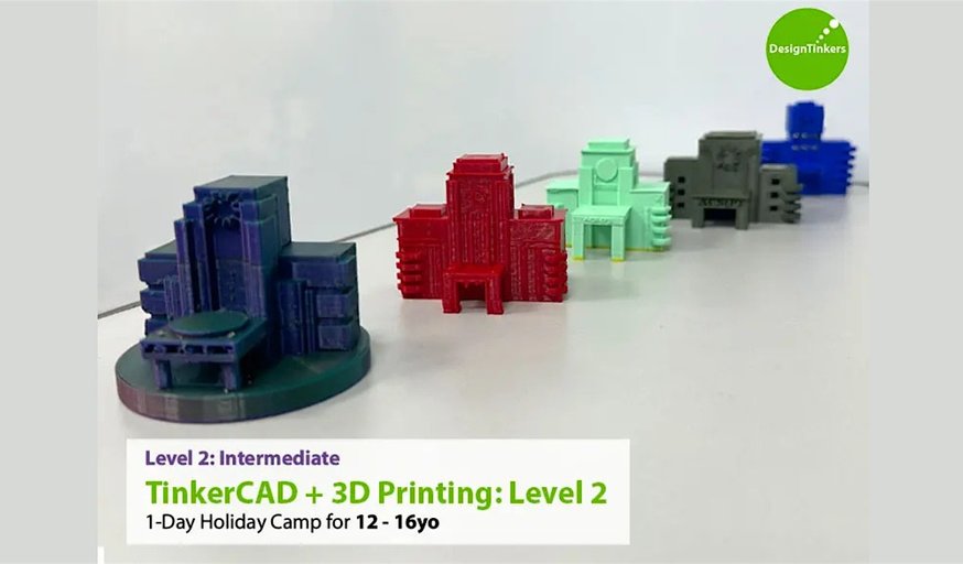Level 2: Intermediate TinkerCAD + 3D Printing: 12-16yo