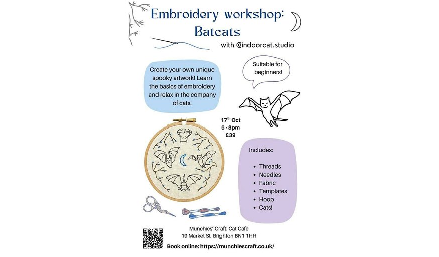 Cats & Crafts: Embroidery Workshop