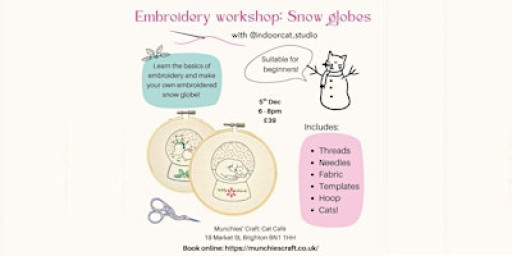 Cats & Crafts: Embroidery Workshop