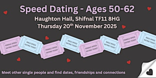 Speed Dating - 50-62 years (Must be within 2-3 years of this age)
