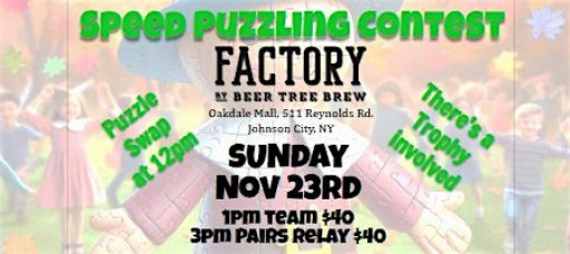 Puzzles and Pints at Factory by Beer Tree Speed Puzzling Contest
