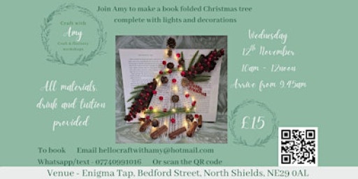Book folded Christmas Tree workshop - Craft with Amy
