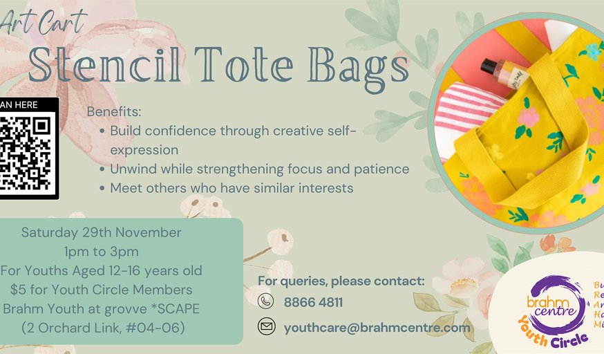 The Art Cart: Stencil Tote Bags (12 – 16 yrs old) GS20251129STB