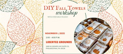 DIY Fall Towels Workshop - Paint and Sip