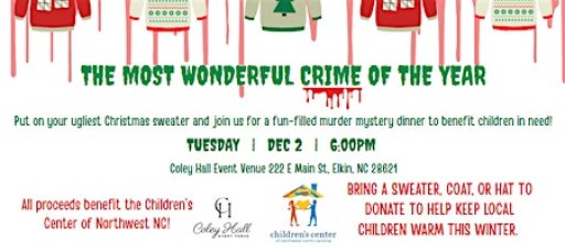 Ugly Christmas Sweater Murder Mystery Charity Dinner