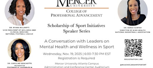 Mercer University Scholarship of Sport Speaker Series: Mental Health