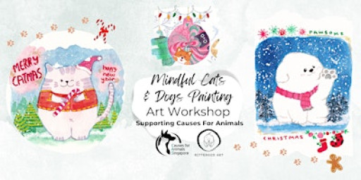 Paws and Relax: Mindful Cats and Dogs Christmas Art Workshop