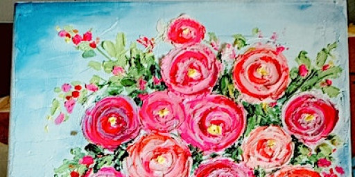 one day Rose and vase Textured Art Workshop in Singapore