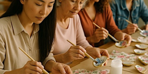 CHRISTMAS DECOUPAGE CRAFTING WORKSHOP WITH OYSTER SHELLS