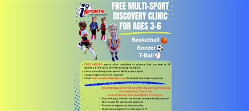 FREE MULTI-SPORT DISCOVERY CLINIC (for ages 3-6 ONLY)