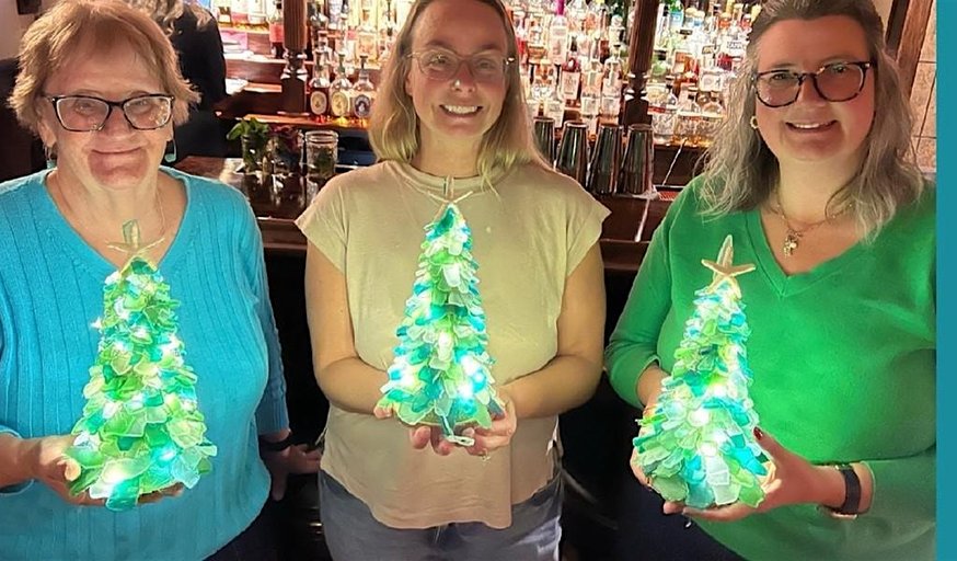 Christmas Sea Glass Tree Craft at St. Lad's Club