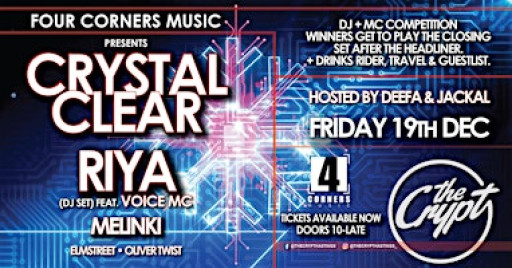 Four Corners Music & The Crypt present: CRYSTAL CLEAR & RIYA