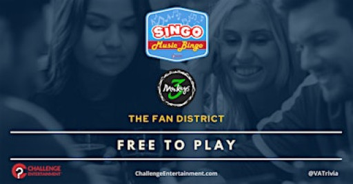 Monthly SINGO Music Bingo Nights at 3 Monkeys - Richmond