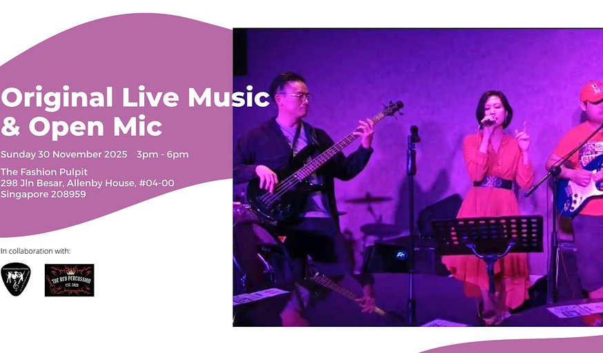 A Retro Afternoon: Original Live Music by The Red Percussion & Open Mic