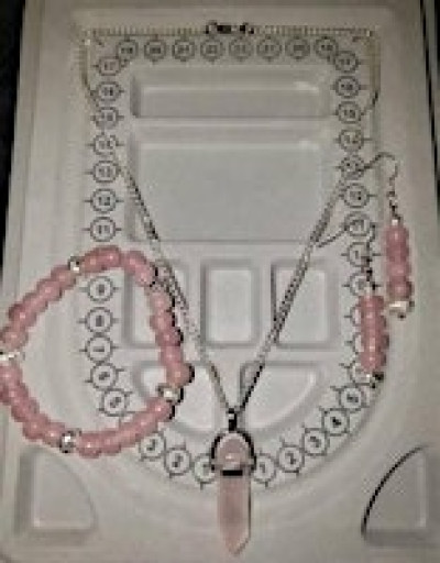 Rose Quartz Jewelry Set
