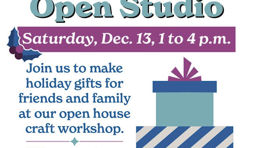 Holiday Gifts Open Studio craft workshop in Montgomery County, Md.