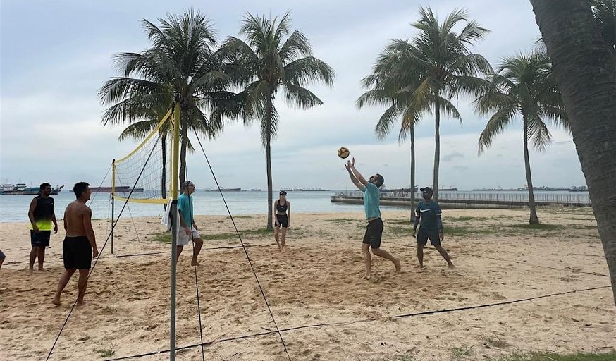Beach Volleyball practice at ECP for a charity