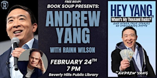 Andrew Yang & Rainn Wilson chat Hey Yang, Where's My Thousand Bucks?
