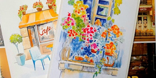 Travel Sketchbooks - Cafe Scenes and Balconies