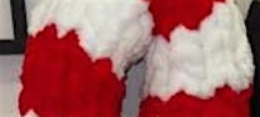 Hand Knitting Chunky Candy Cane Pillow