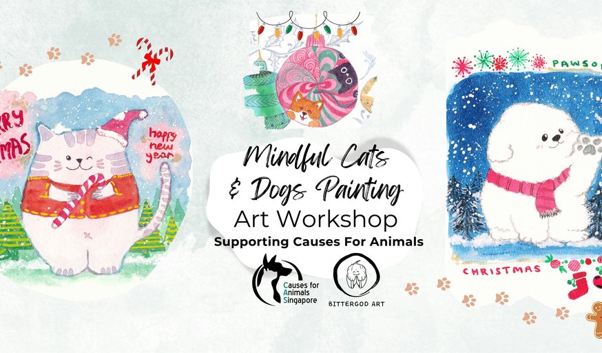 Paws and Relax: Mindful Cats and Dogs Christmas Art Workshop 20 Dec