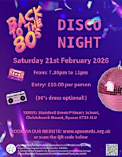 Back to the 80s Disco Night in aid of Epsom RDA
