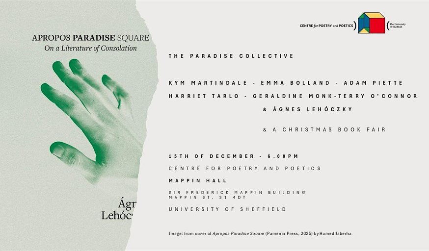 Centre for Poetry and Poetics, Sheffield: THE PARADISE COLLECTIVE
