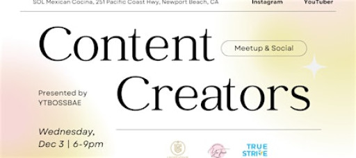 Small Content Creators & Influencers Networking DEC 3 | Get Paid to Travel