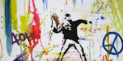 Paint Street Art Flower Thrower, London