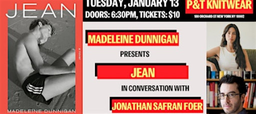 Madeleine Dunnigan presents Jean, with Jonathan Safran Foer