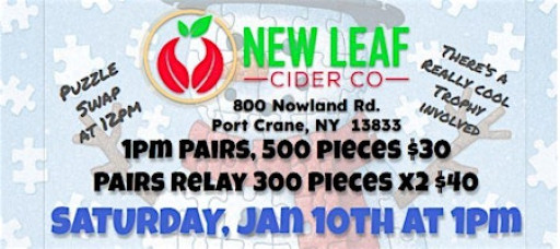Puzzle and Guzzle at New Leaf Cider Co. Port Crane New York