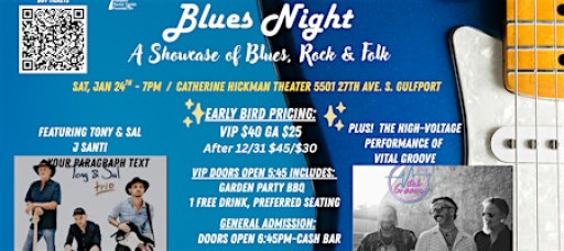 Blues Night, Gulfport - Early Bird Pricing! 2 powerful bands, 1 epic night