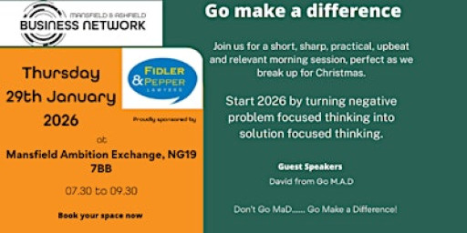 January Business Breakfast - Go Make a Difference!