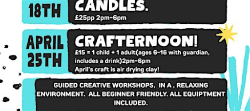 Kids “CRAFTERNOON” air drying clay.