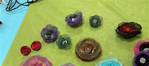 Toasted-edge Organza Flower Accessories