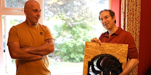 Build your own airtightness in-window fan: Supercharge your retrofit!