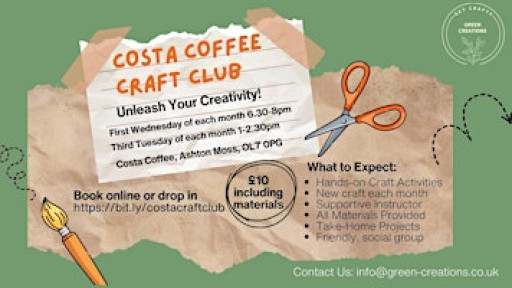 Costa Crafternoon - Monthly Coffee and Craft session