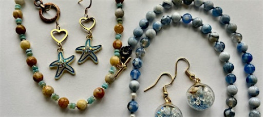 Beachy Gemstone Jewelry Making Class - Necklace and Earring Set