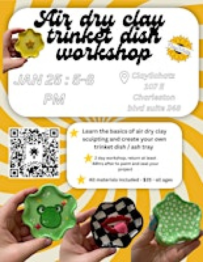 Air dry clay trinket dish workshop arts and crafts DIY