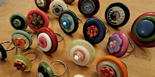 Button Rings and Bead Earrings