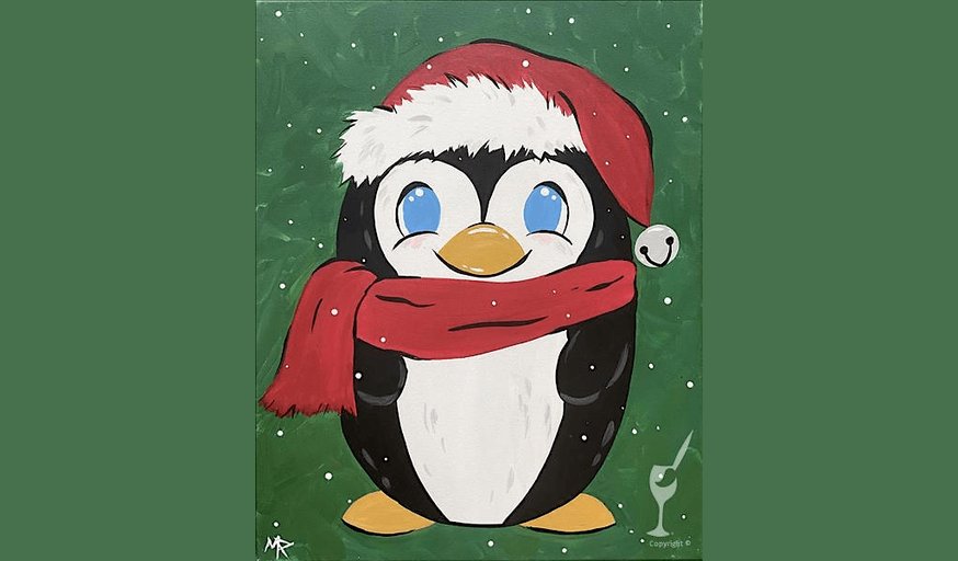 Christmas Penguin - Family Fun - Paint and Sip in Houston | Classpop!™