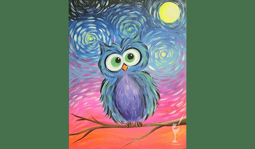 Curious Cosmic Owl Adventure - Family Fun - Paint and Sip in Houston | Classpop!™